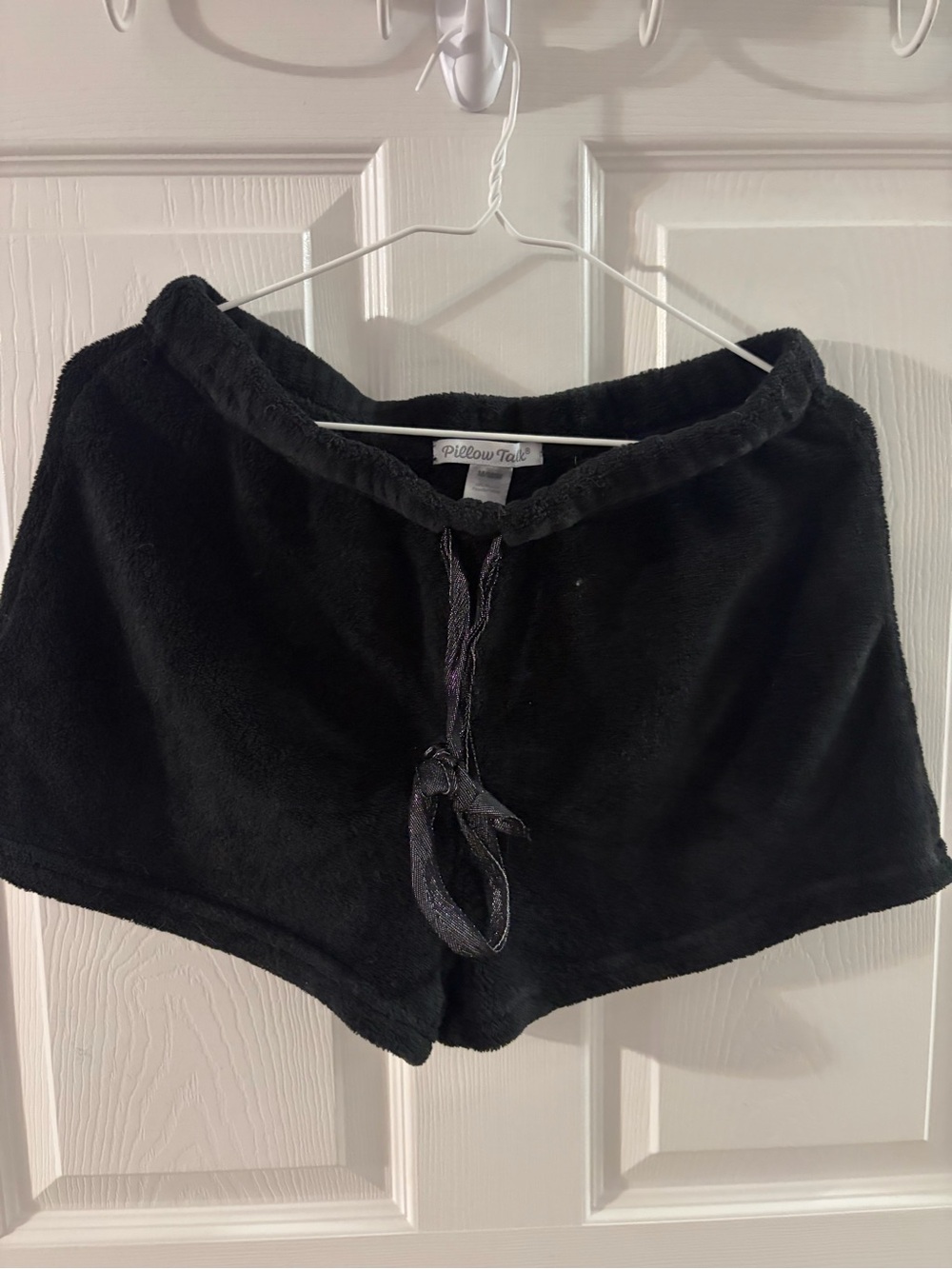 Black Plush Lounge Shorts